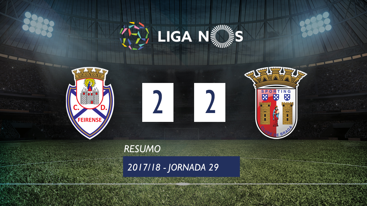 I Liga (29ªJ): Resumo CD Feirense 2-2 SC Braga