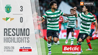 Liga Portugal Betclic (6ªJ): Resumo Sporting 3-0 Moreirense