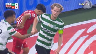 Sporting, Jogada, Hjulmand aos 23'