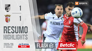 Liga Portugal Betclic (6ªJ): Resumo Flash Vitória SC 1-1 Braga