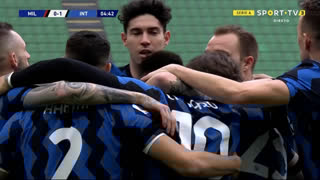 GOLO! Internazionale, L. Martínez aos 5', Milan 0-1 Internazionale